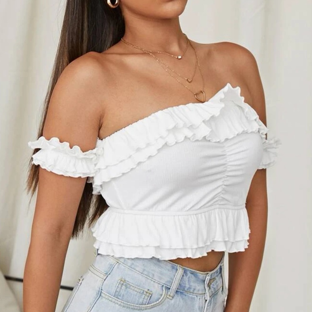 Shoulder Layered Ruffle Top - Picture 3 of 3